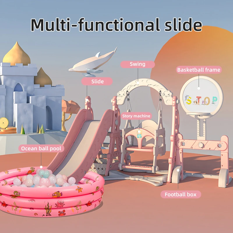 Great Sale Multi-function Children Indoor Playground Slide Wholesale Kids Plastic Slides