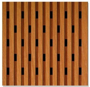 Grooved wood acoustic panel Fire retardant decorative sound absorbing acoustic panels for auditorium