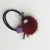 Import Hair accessory elastic hair band with mink fur ball pom pom hair ties from China