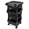 hair Salon Furniture Lockable black Barber Trolley removable With 4 Wheels