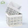 Handmade white household basket wooden woven storage basket wood chip basket  with liner
