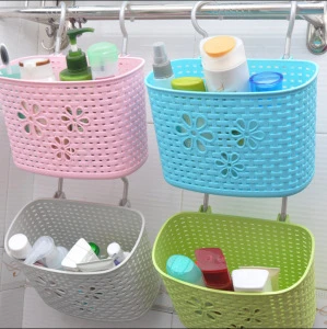 Hanger Storage Basket Plastic Basket Bathroom Hanging Rack Kitchen Supplies Organizer Decoration Portable Useful  Storage