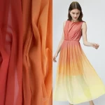 Harvest digital gradient print factory polyester fabric chiffon ombre print 100% polyester 75D polyester dress fabric