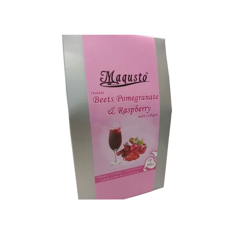 Healthy Maqusto Beets Pomegranate & Raspberry with Collagen Instant Fruit Drink Powder