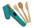 Import Heat and stain-resistant bamboo knife spoon and fork flatware with recycled plastic pouch from China