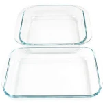 Heat Resistant High Borosilicate Square Glass Baking Cooking Dish Casserole 1.1L 1.6L 1.8L