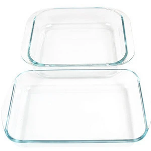 Heat Resistant High Borosilicate Square Glass Baking Cooking Dish Casserole 1.1L 1.6L 1.8L