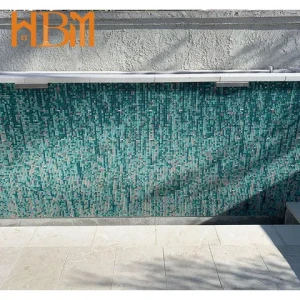 High quality beautiful Mixed glass mosaic tiles for outdoor swimming pool
