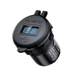 High Quality Dual QC 3.0 USB Car Charger Socket  12V/24V Power Outlet with LED Digital Voltmeter and Touch Switch for car