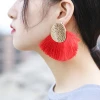 High quality eco-friendly handmade fan shape silk thread tassel fringe earrings for women 2019