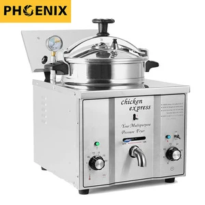 High quality electric deep fryer pressure automatic fryer commercial chicken express Kuroma MDXZ-16 for sale