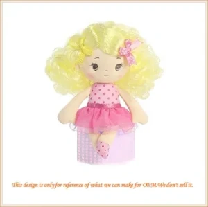 High Quality Kawaii Soft Stuffed Colorful Hair Girl Doll