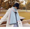 High quality new winter thickened ladies scarf wild knitted woolen yarn to keep warm students pure color shawl thickened scarf