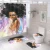 Import High quality wholesale funny purple african black girl shower curtain set for bathroom from China