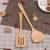 Import High Quality  Wooden Cookware Set 5pcs Wood Cooking Utensil with Holder from China