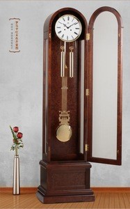Home Decor Cherry Wood Furniture Clock Grandfather Antique Chimes Every half and Hour Hermle movement