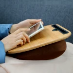 Home Office Bamboo Knee Tray Soft Laptop Desk With Phone Holder