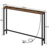 HOOBRO Narrow Console Table with Power Outlets Skinny Behind Couch Table with Charging Station Long Thin Sofa Table for Entryway