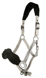 Horse riding nylon horse halter with snap clip and soft padding
