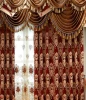 Hot Sale Luxury Embroidery Customized Ready Made Europe Burgundy Jacquard Window Curtains For The Living Room
