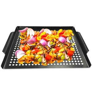 Hot sales Grill Basket Thicken Will not Warped barbecue grill pan bbq Accessory for Grilling Vegetable/ Meat/Camping Cookware
