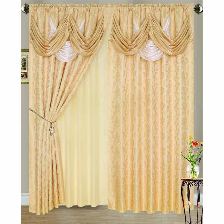 Hot selling 100% polyester solid color stripe window curtain made in china