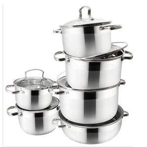 Hot selling 12pcs stainless steel die cast aluminium casserole