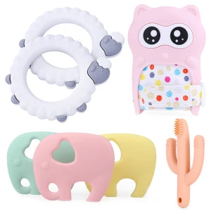 Hot Selling Eco-friendly Non-toxic BPA Free Silicone Baby Teether Toys