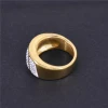 Hot selling European and American pottery mud full diamond round simple ring female stainless steel finger ladies ring