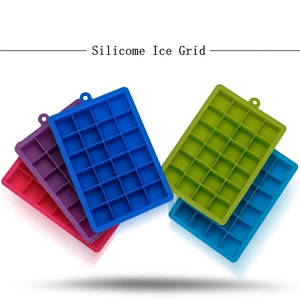 Hot selling factory wholesale food grade silicone ice tray mold 24 cells cream ice tray mold freezer mold homemade ice cubes