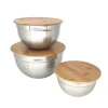 Hot selling Stainless Steel Leakproof Mixing Bowl Salad Bowls Baking bowl with Airtight Bamboo lid
