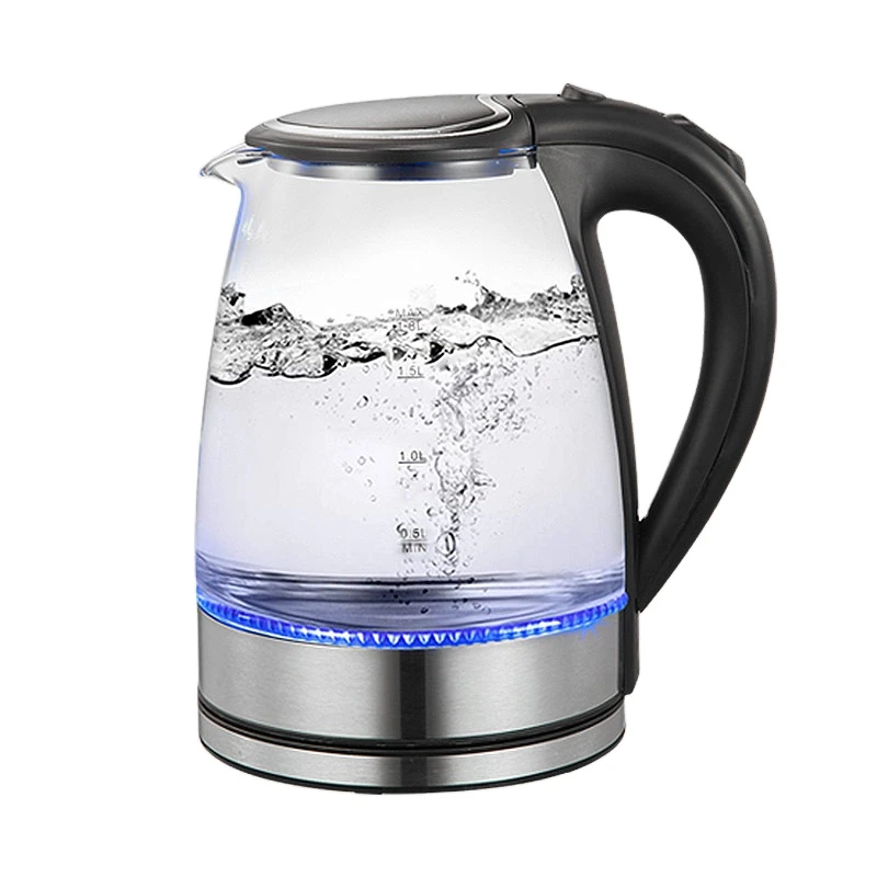 Household/Hotel appliance 1.8L Glass electric  kettle with LED blue light