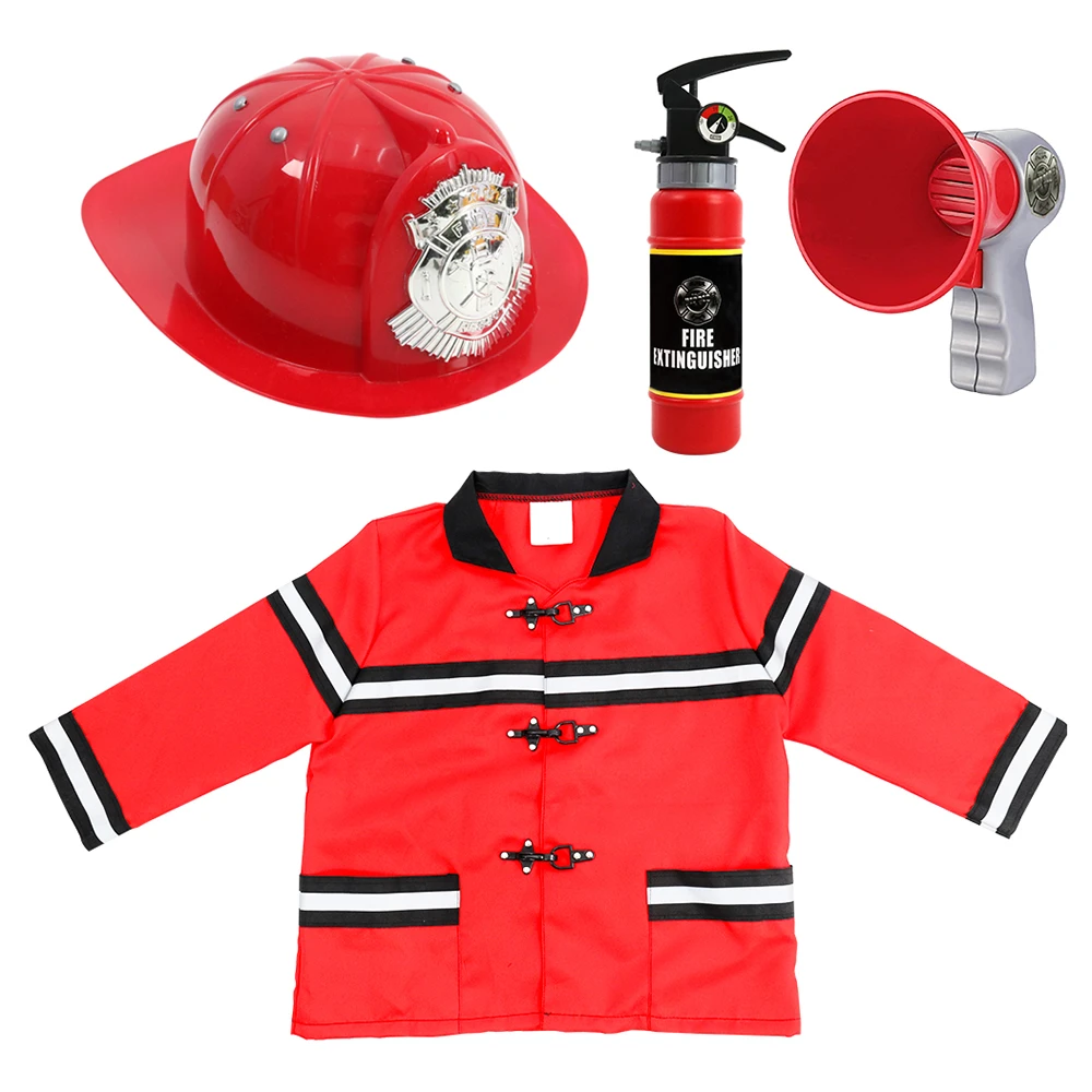 Huiye 4pcs Amazon Role Play Toys children rescue Pretend Play Toy kids fireman costume