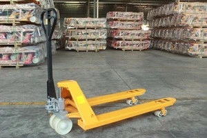 Hydraulic 2 tons 3 ton hand pallet truck/jack with PU wheel and AC pump cheap price
