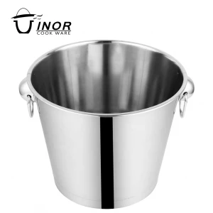 Ice Bucket with Handle High Quality Cheap Stainless Steel Buckets,  Customer Logo Sustainable Barware OEM