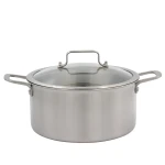 Industrial price stock pot with glass lid aluminum stainless steel cooking pot
