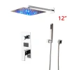 JIENI LED Shower Head 2-Way Digital Mixer Valve Handheld Shower Faucet Wall Mount
