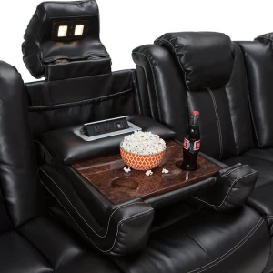 JKY Furniture Modern Luxury Leather VIP Cinema Electric Theater Recliner Chair with Cup Holder and USB Charging