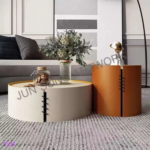 JS T002 Exquisite Home Furniture Living Room Center Table Series Villa Orange Side Table Bedroom Bed Stand Coffee Table
