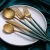 Import JUJU D038 Gold Green Forest Western Classic Wedding Dinnerware 304 Stainless Steel Portable flatware Metal Set Cutlery from China
