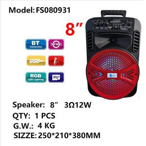 karaoke 8 inch Powered DJ active PA portable trolley rechargeable speaker