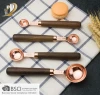 Kitchen Tools Stainless Steel Copper Measuring Spoon/Measuring Tool With Walnut