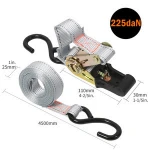 KSEIBI 4.5M Ratchet Tie Down Straps Set 2-PC. / Correas de amarre