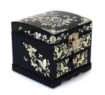 Lacquerware inlaid with mother-of-pearl box and case
