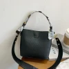 Lady Fashion Stone Pu Wide Strap Bucket crossbody bag Shape Women Bags Scarf Handbag