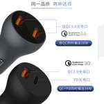 LAIMODA36W cell phone smart charger pd car charger dual usb car charge station 3.0 fast qc3.0 car charger for iphone/samsung