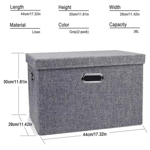 Buy Large Capacity Foldable Linen Storage Boxes Cloth Storage Baskets ...