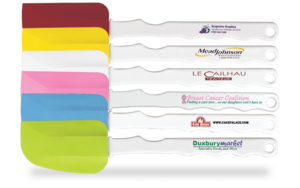 Large Silicone Spatula - heat-resistant, has non-slip handles with a convenient hanging hole and comes with your logo