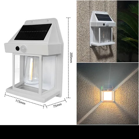 Large White Outdoor Solar Pole Lights Solar Post Lights Waterproof  Outdoor Decor for Garden  Yard Front Back Door