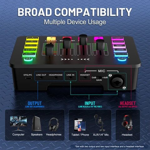 Sound Card Wheel Buy Live Streaming Gaming Audio Mixer Soundcard Usb Audio Interface For ...